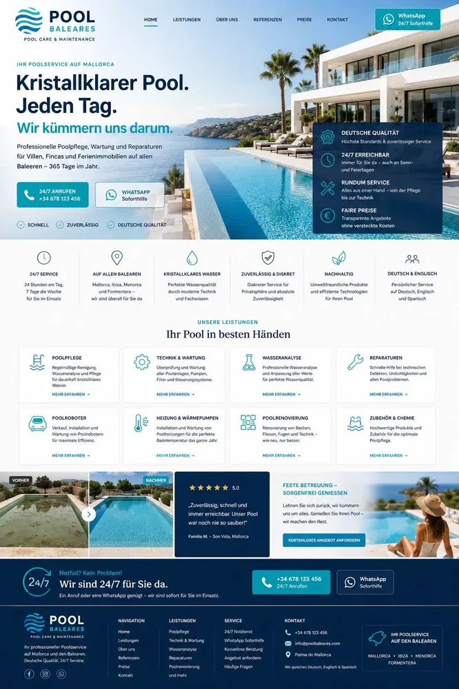 Pool Baleares Website